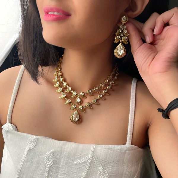 Parvati Moissanite Layered Necklace Set