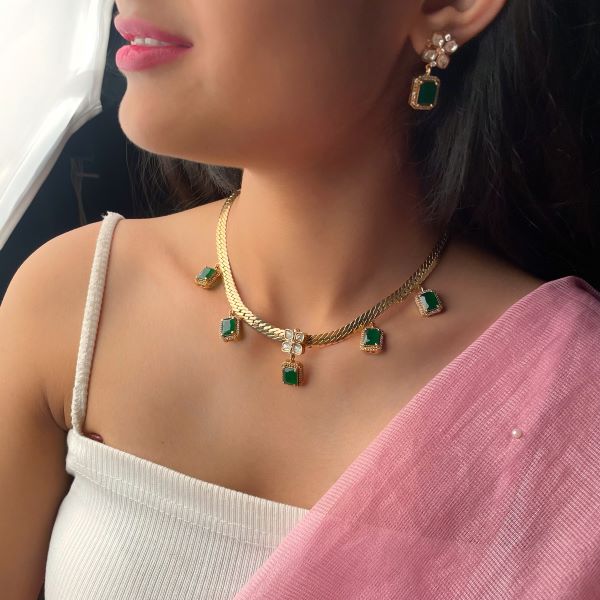 Rolisha Moissanite Designer Necklace Set