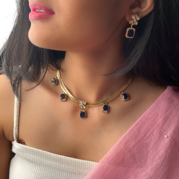 Rolisha Moissanite Designer Necklace Set
