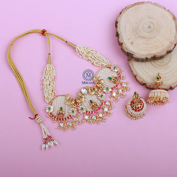 Aadhira Pearl Antique Designer Necklace Set