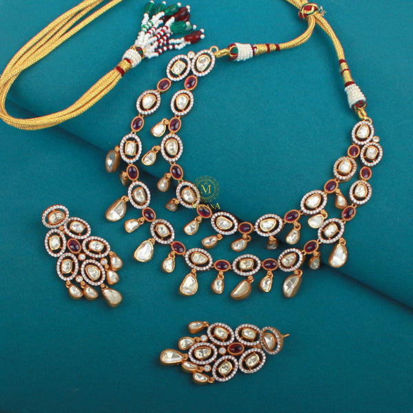 Navika Moissanite Layered Necklace Set