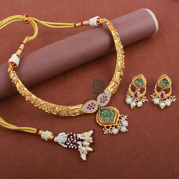 Surbhi Antique Husli Designer Necklace Set
