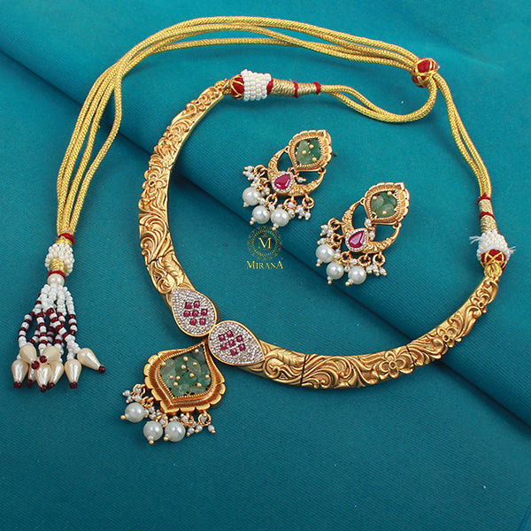 Surbhi Antique Husli Designer Necklace Set