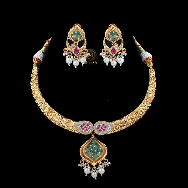 Surbhi Antique Husli Designer Necklace Set