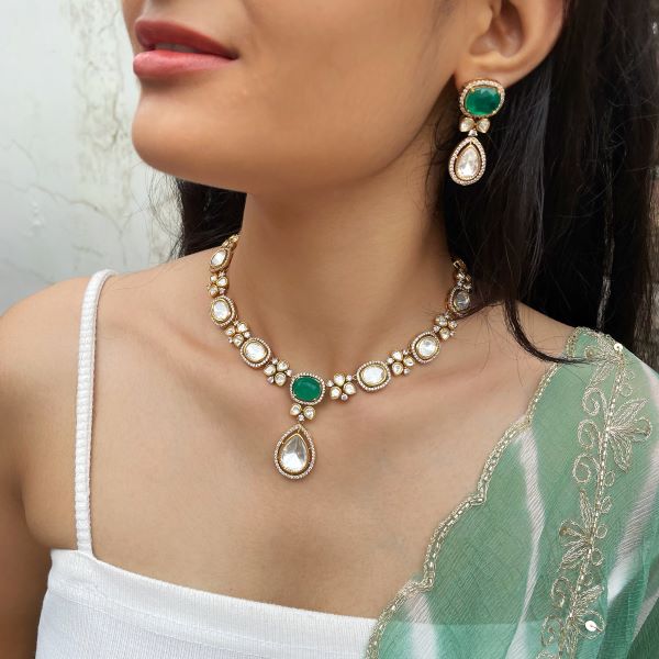 Avni Polki Designer Necklace Set