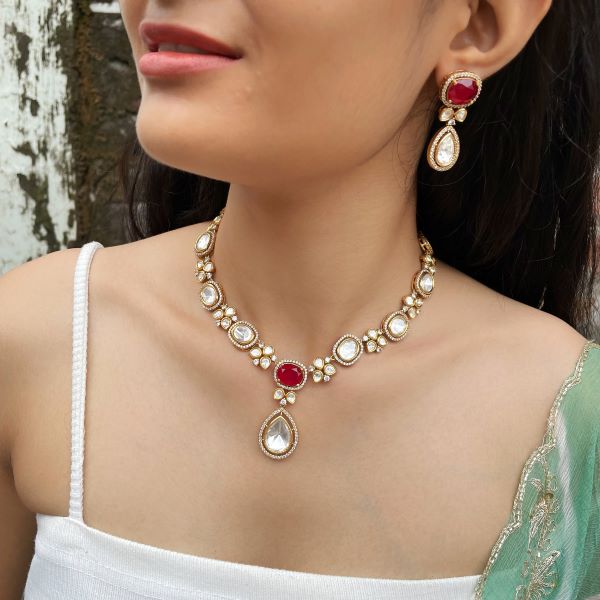 Avni Polki Designer Necklace Set