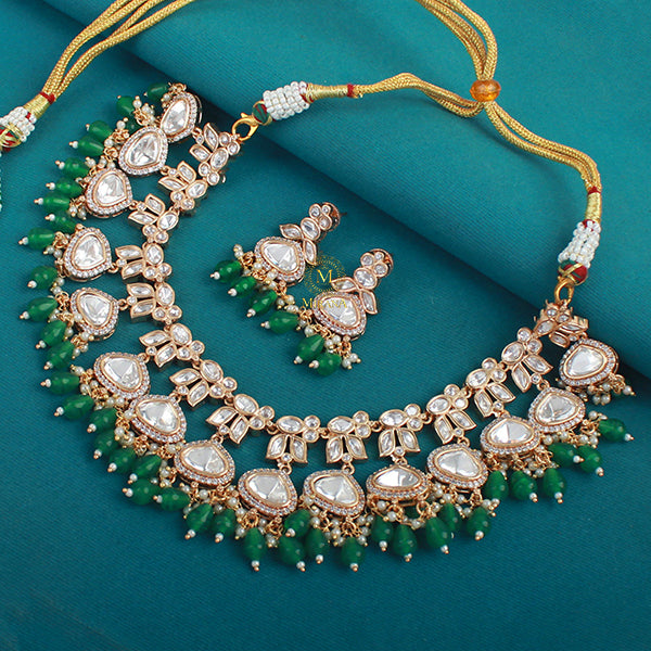 Supriya Green Polki Designer Necklace Set