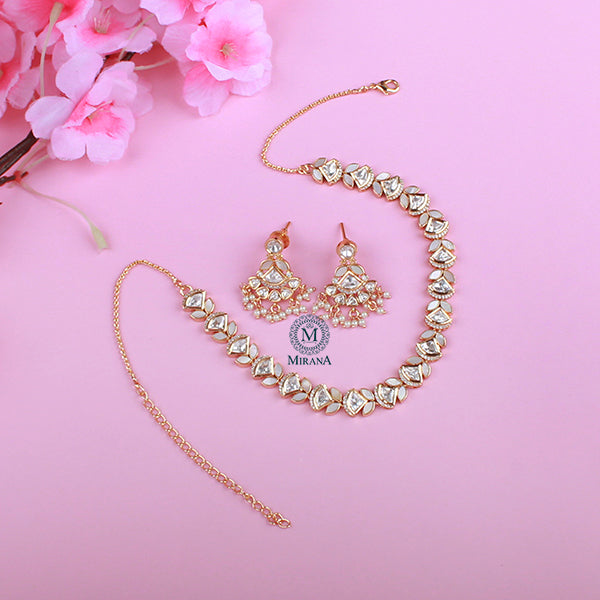 Sharvie Ivory Polki Designer Necklace Set