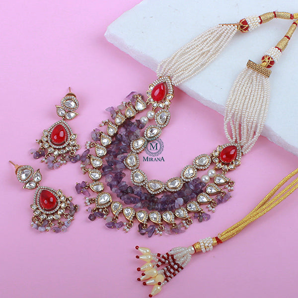 Simora Pearl Layered Designer Necklace Set
