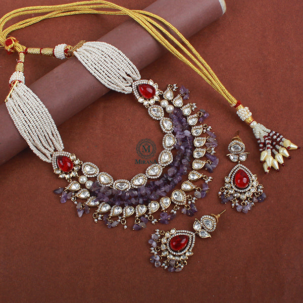 Simora Pearl Layered Designer Necklace Set