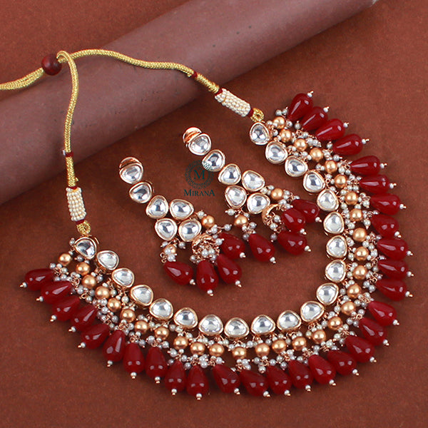 Ananya Ruby Polki Designer Necklace Set