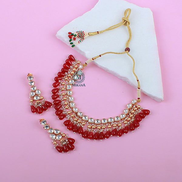 Ananya Ruby Polki Designer Necklace Set