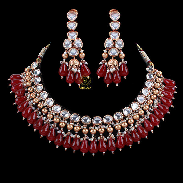 Ananya Ruby Polki Designer Necklace Set