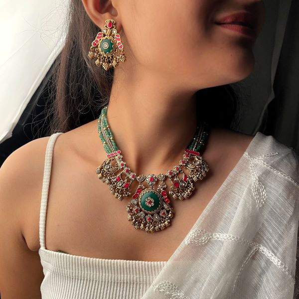 Rutvi Antique Designer Necklace Set