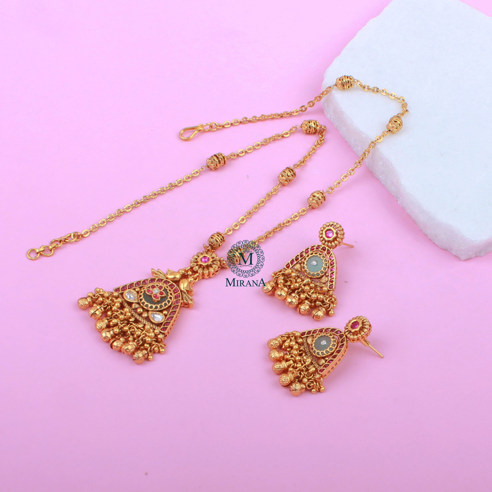 Veena Antique Designer Long Necklace Set