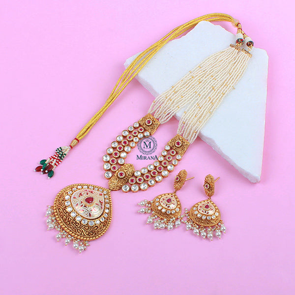 Manika Ruby Designer Long Necklace Set
