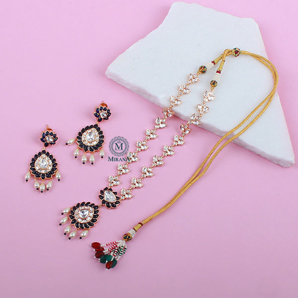 Nimmi Sapphire Blue Polki Necklace Set