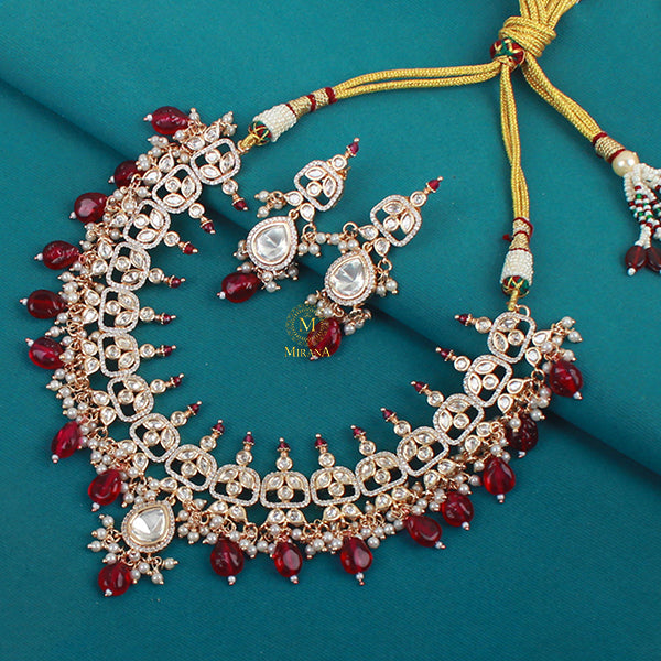 Shushrusha Ruby Polki Designer Necklace Set