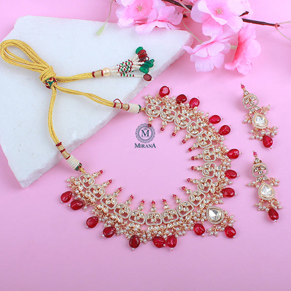 Shushrusha Ruby Polki Designer Necklace Set