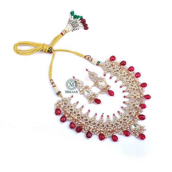 Shushrusha Ruby Polki Designer Necklace Set