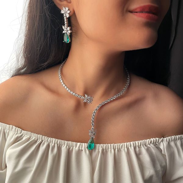 Zuri CZ Designer Necklace Set