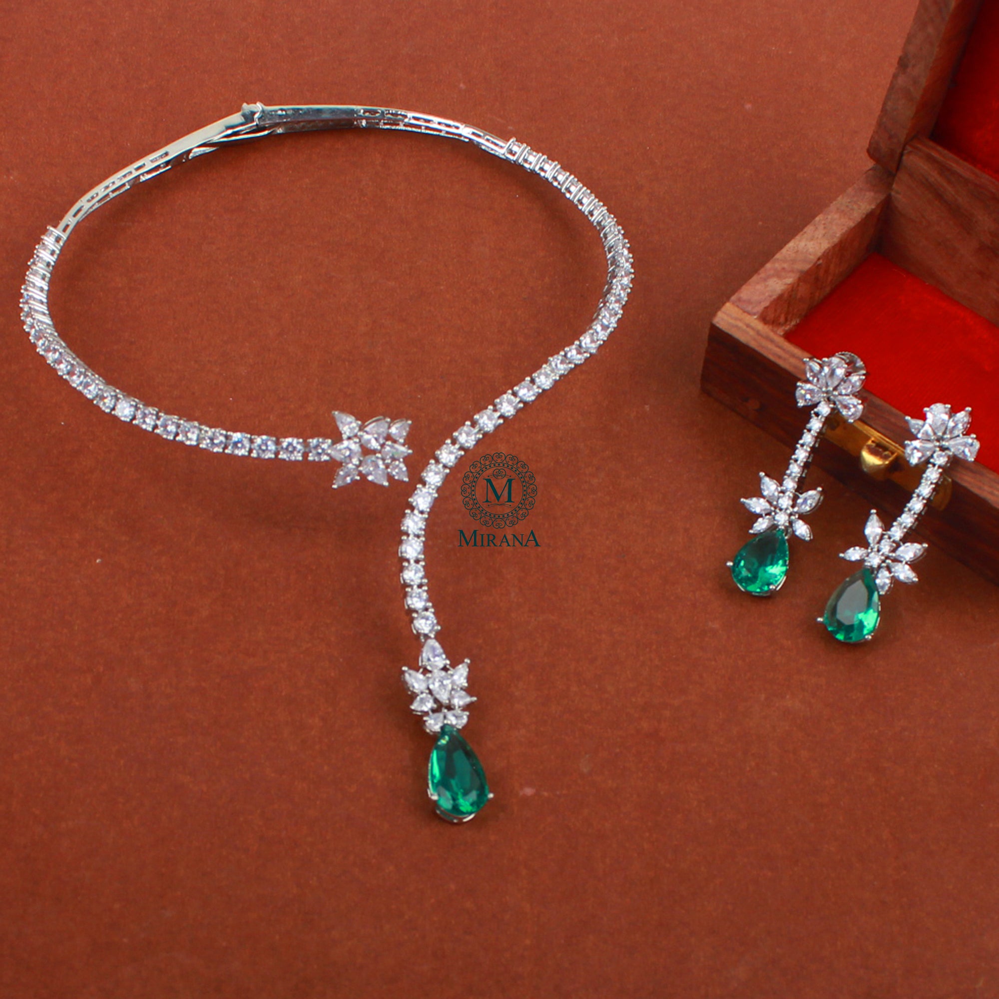 Zuri CZ Designer Necklace Set