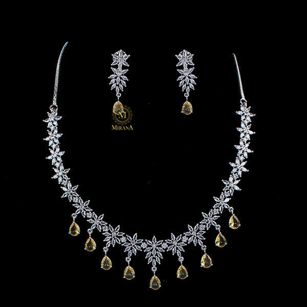 Naisha Yellow Sapphire Designer Necklace Set