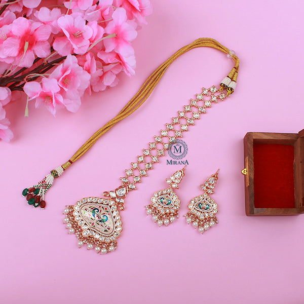 Prita Polki Designer Long Necklace Set