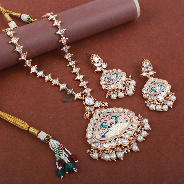 Prita Polki Designer Long Necklace Set