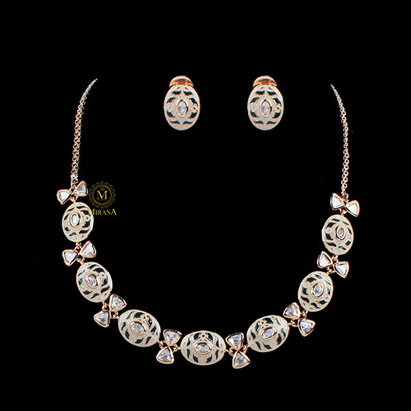 Tishani Meenakari Polki Designer Necklace Set