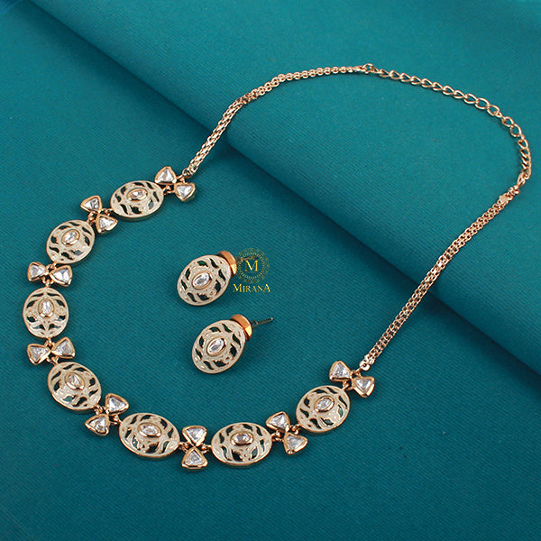 Tishani Meenakari Polki Designer Necklace Set