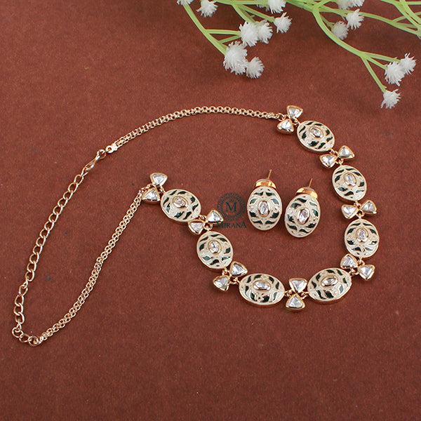 Tishani Meenakari Polki Designer Necklace Set