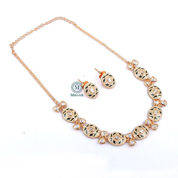 Tishani Meenakari Polki Designer Necklace Set