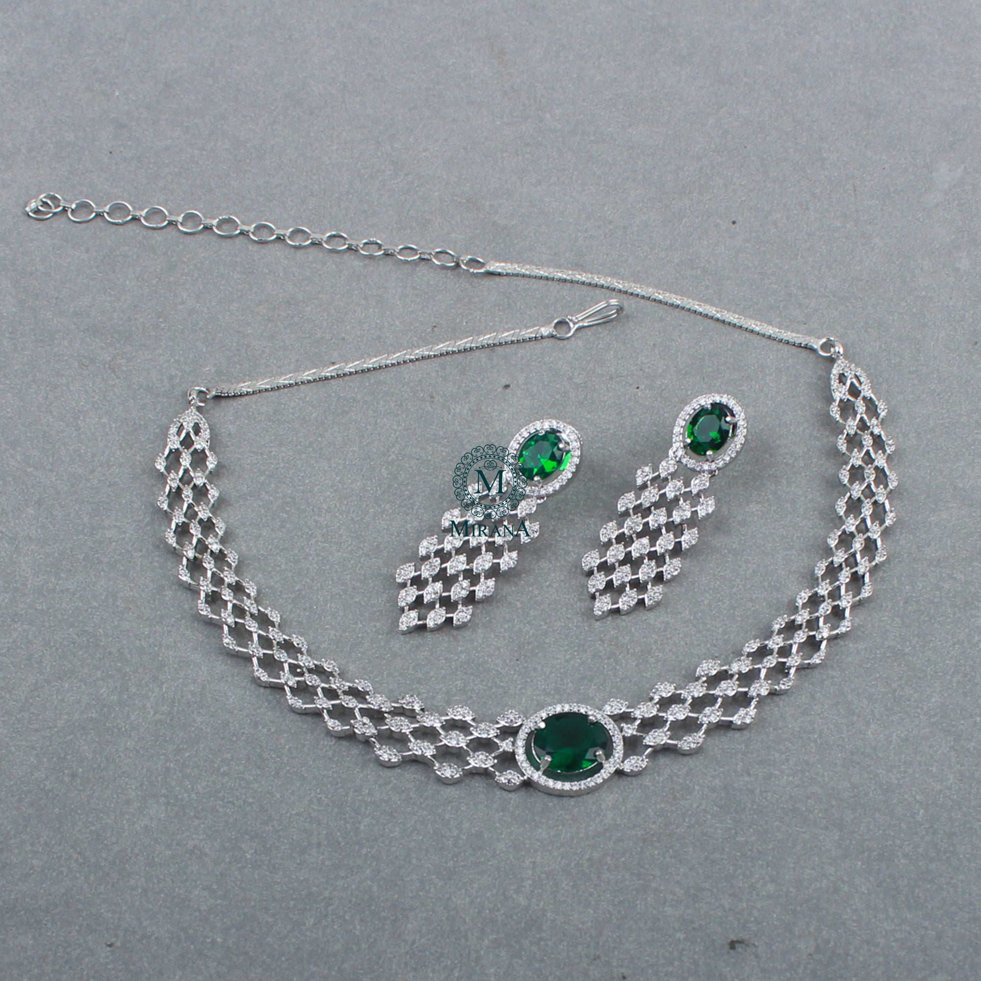 Ena CZ Designer Necklace Set