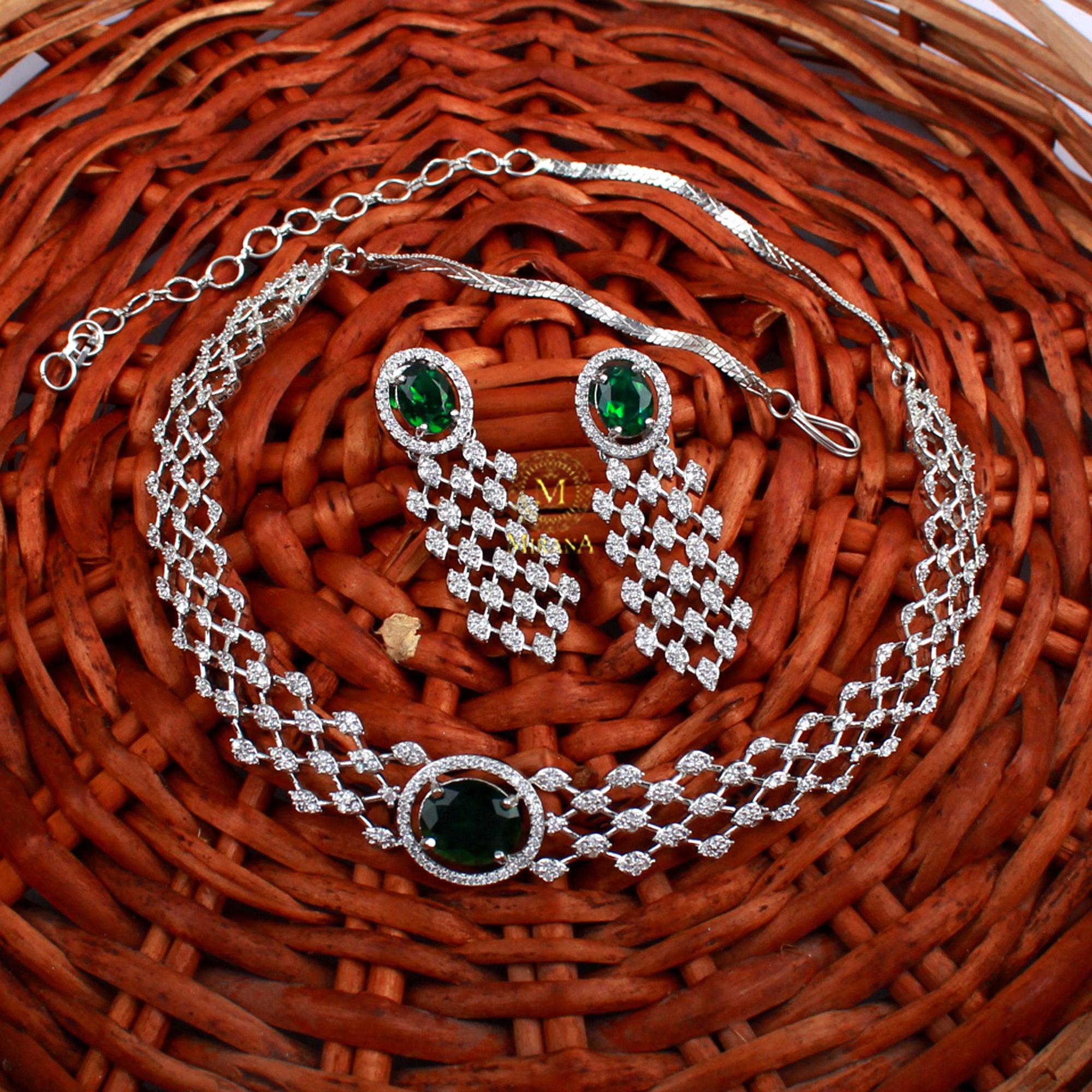 Ena CZ Designer Necklace Set