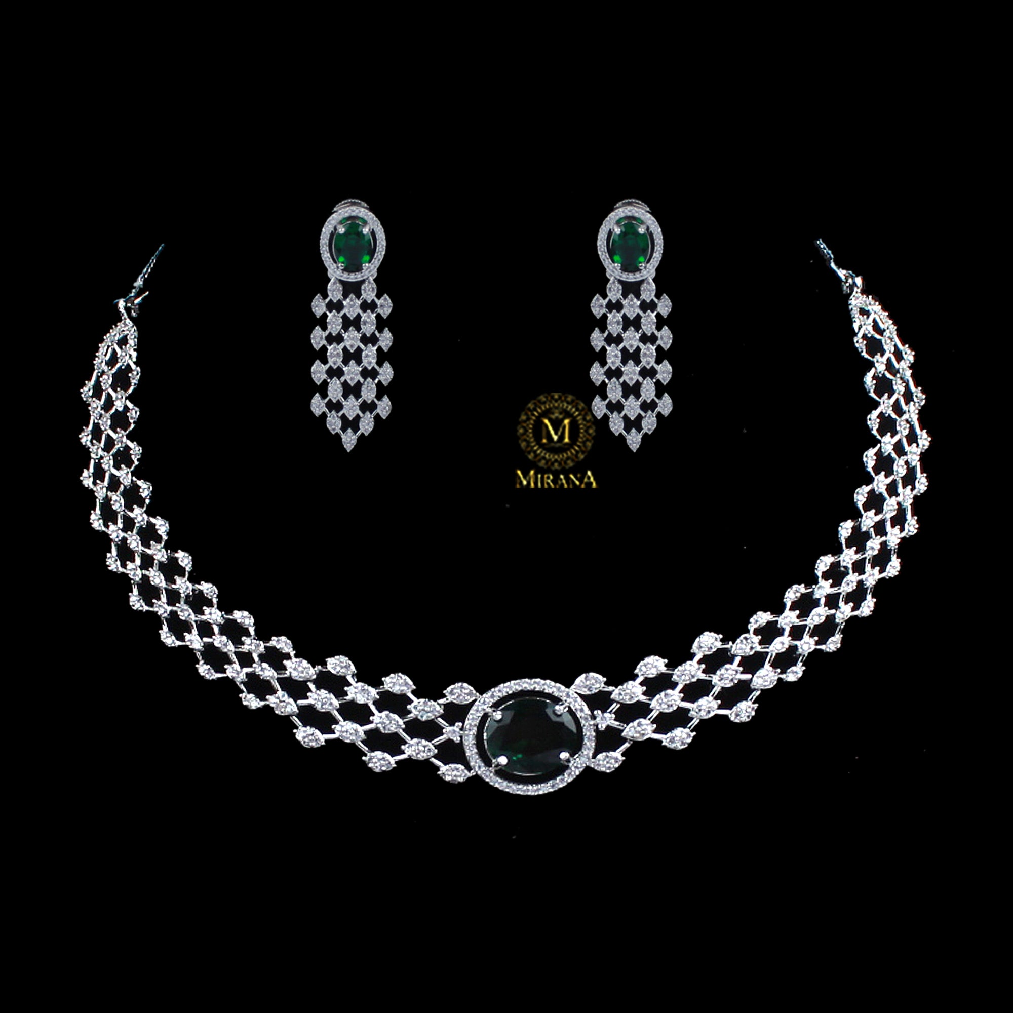 Ena CZ Designer Necklace Set