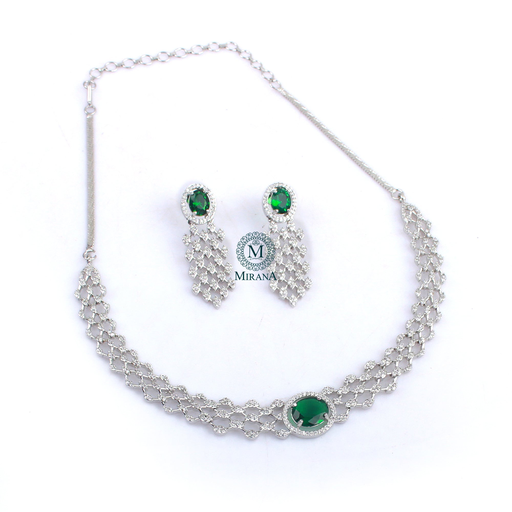 Ena CZ Designer Necklace Set