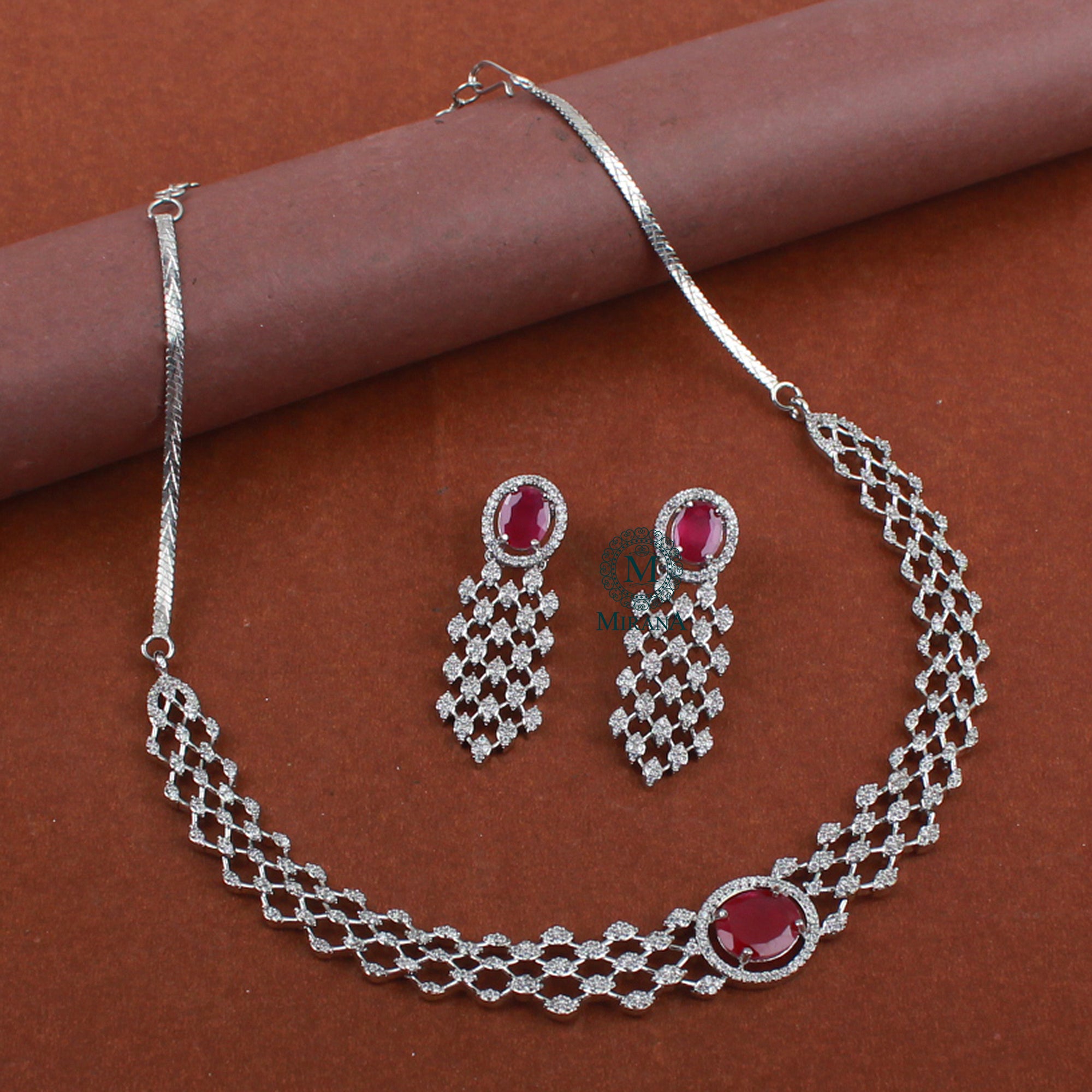 Ena CZ Designer Necklace Set