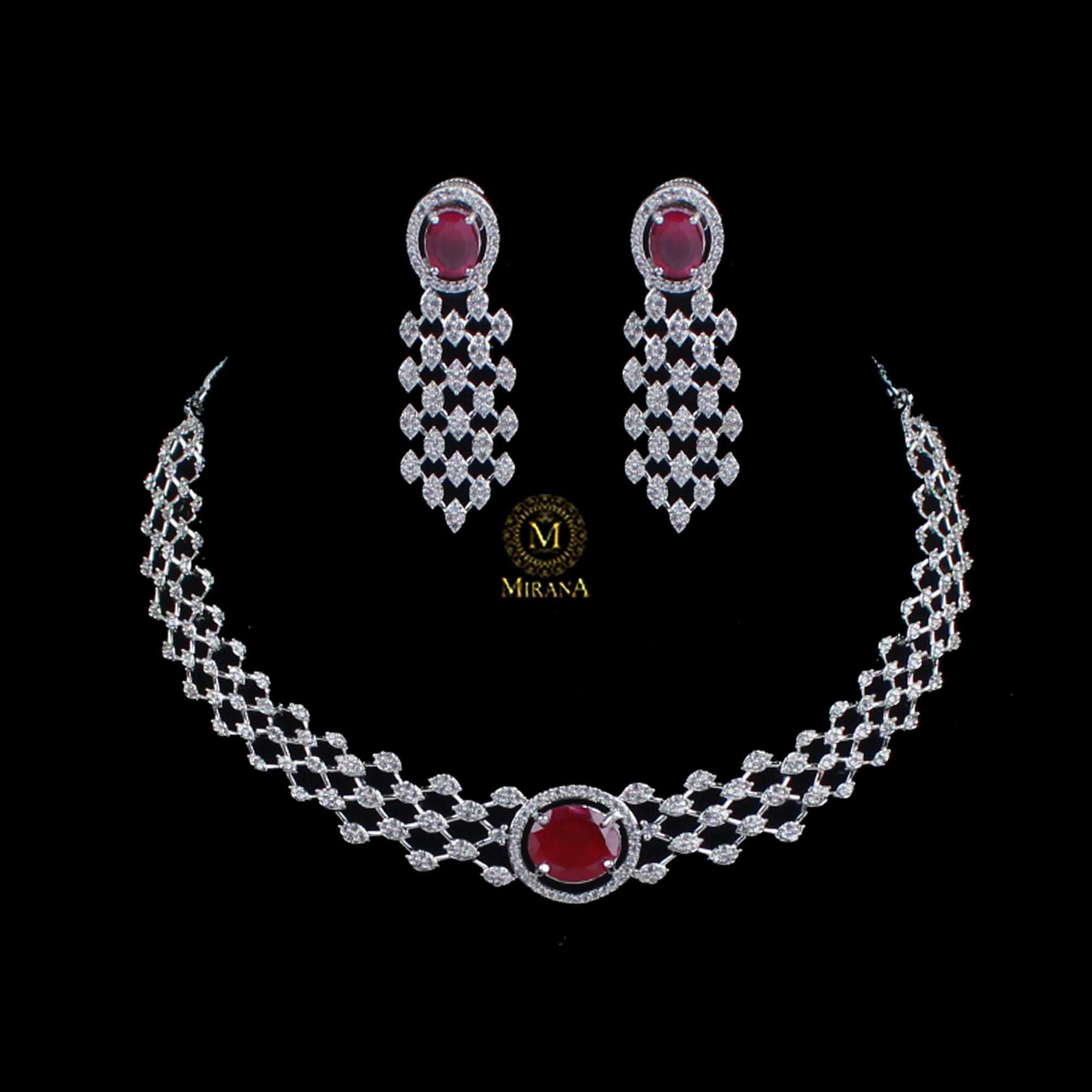 Ena CZ Designer Necklace Set
