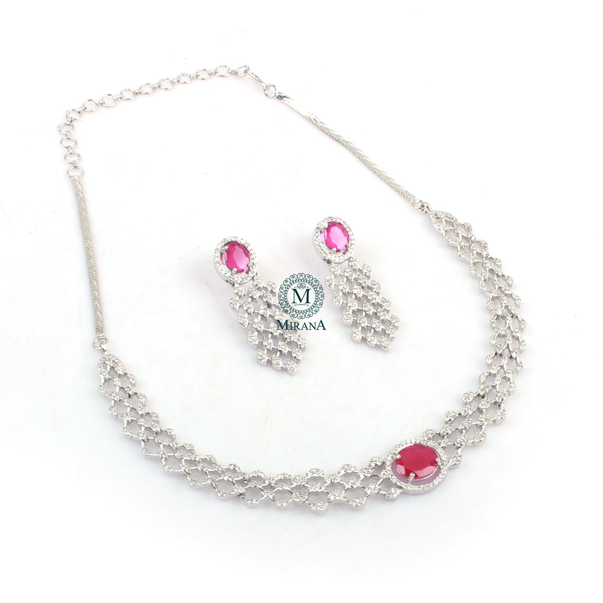 Ena CZ Designer Necklace Set