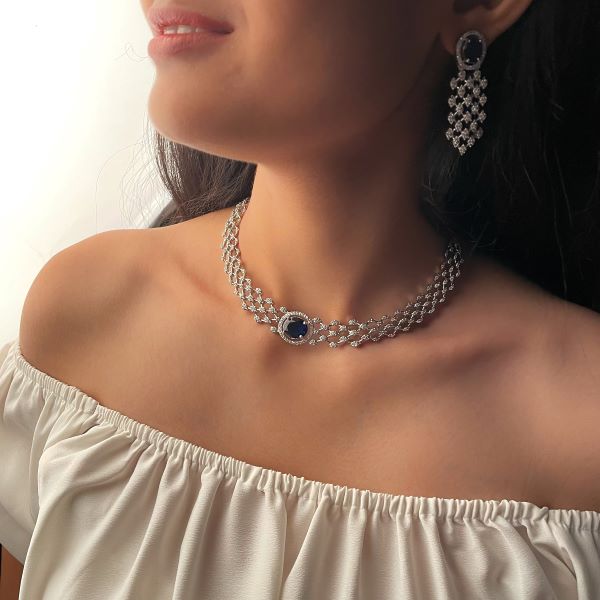 Ena CZ Designer Necklace Set