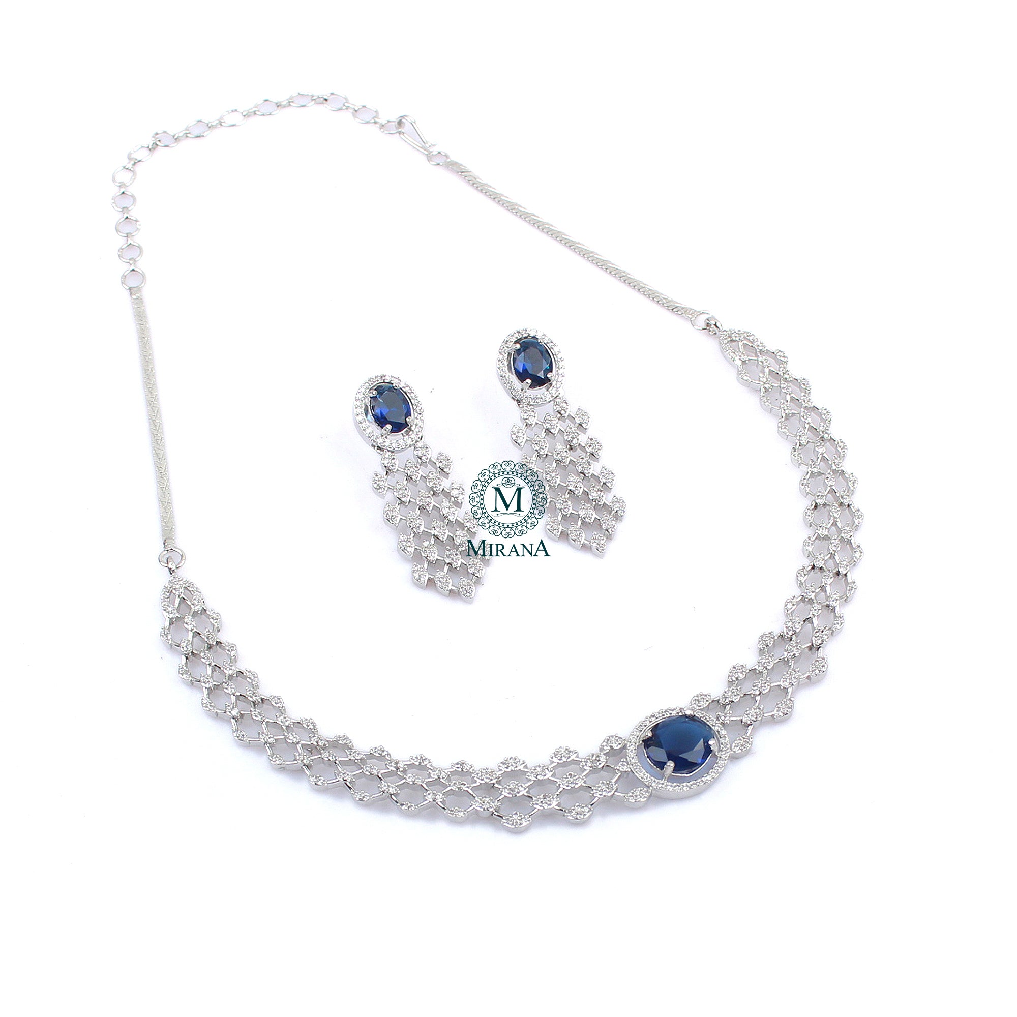 Ena CZ Designer Necklace Set