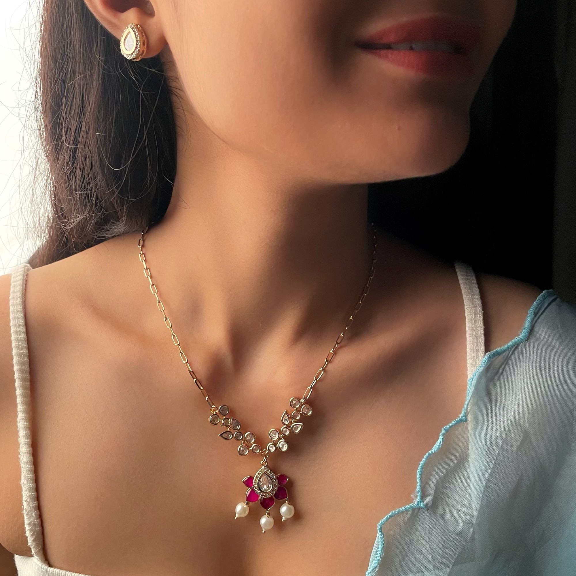 Veeba Polki Designer Necklace Set