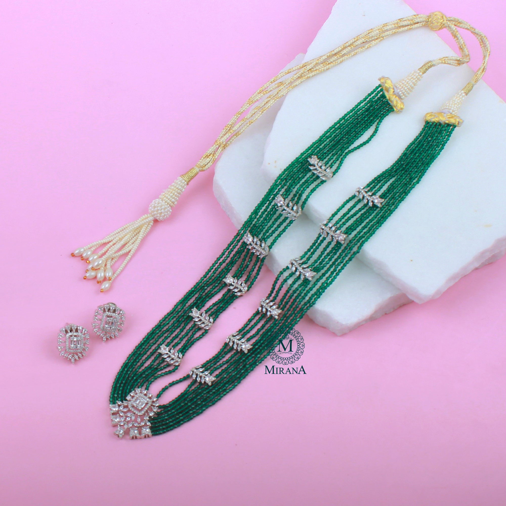 Panache Emerald Green Layered Necklace Set