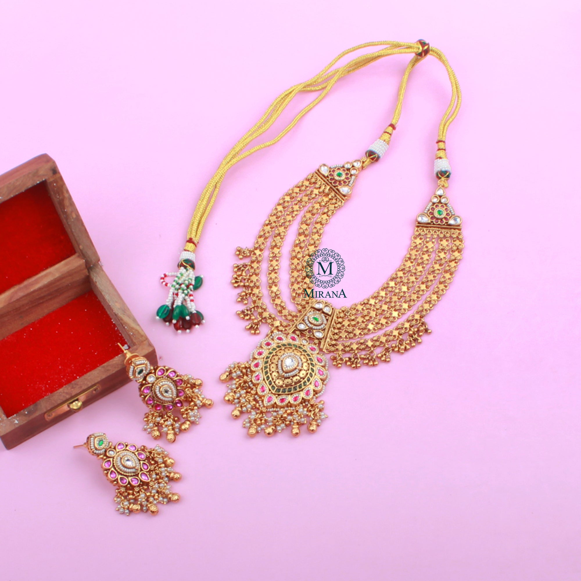 Saanjh Antique Layered Designer Necklace Set