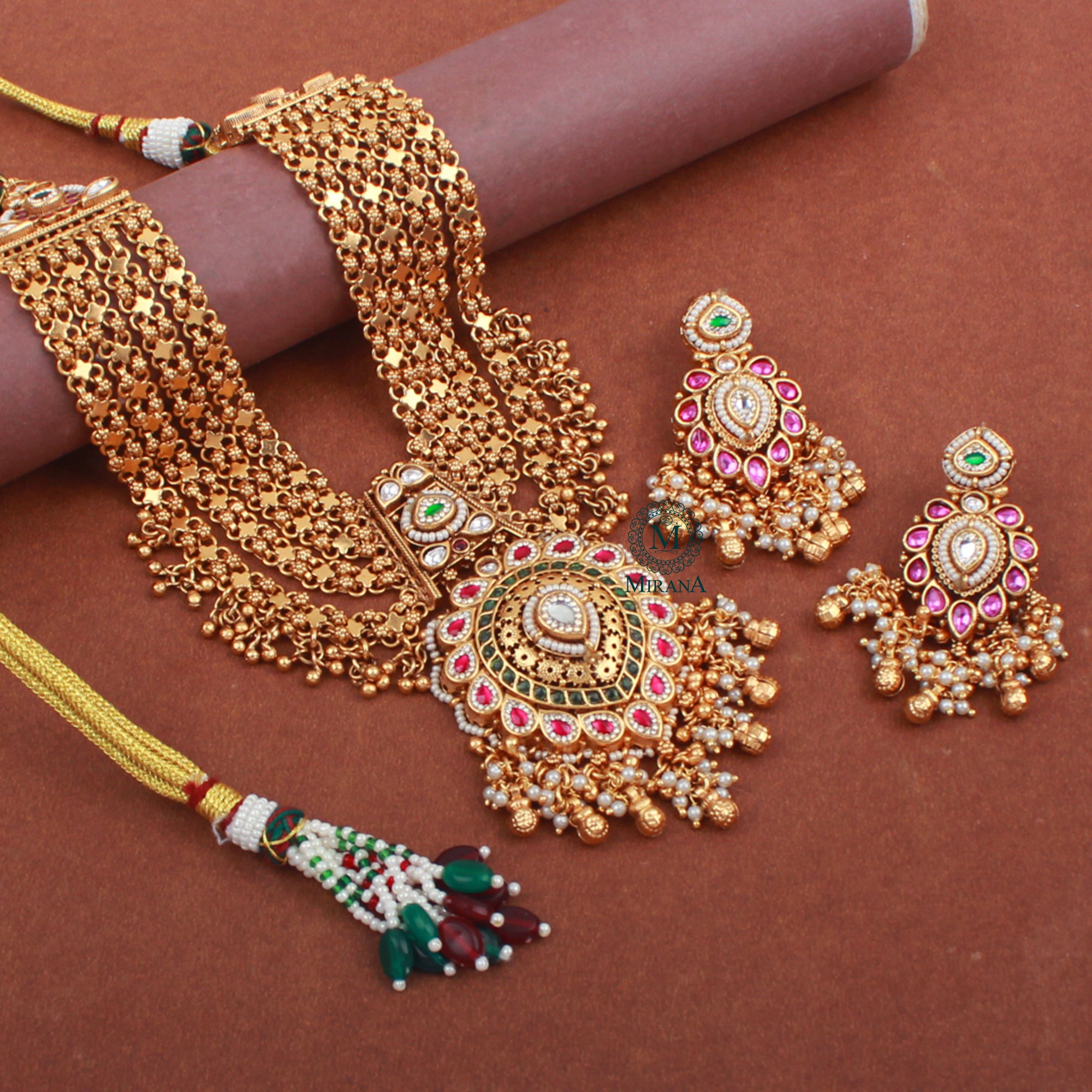 Saanjh Antique Layered Designer Necklace Set
