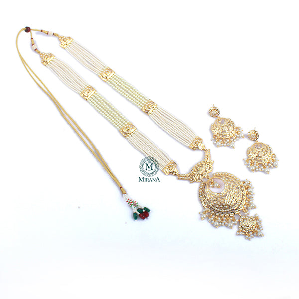 Esha Jadau Designer Long Necklace Set