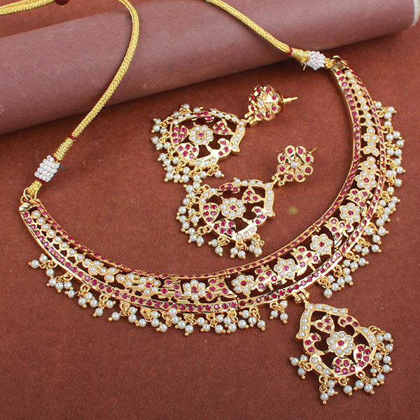 Harshita Ruby Jadau Designer Necklace Set
