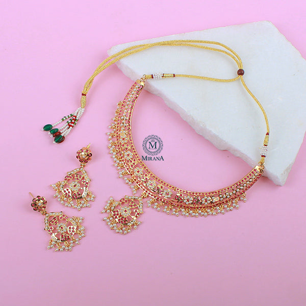 Harshita Ruby Jadau Designer Necklace Set