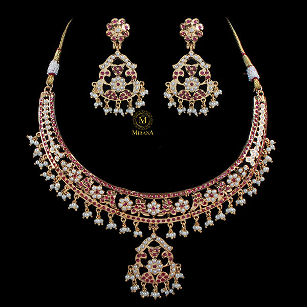 Harshita Ruby Jadau Designer Necklace Set